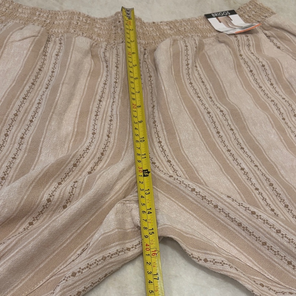 Briggs New York Women's Linen Blend Pull-On Pants – Tan, Size XXL, Relaxed. NWT - Picture 11 of 15